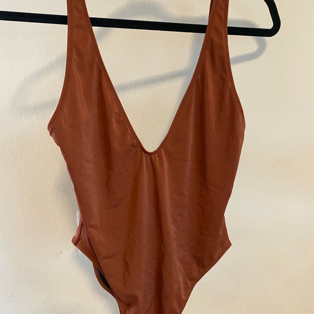 Solid & Striped copper one piece bikini, Large